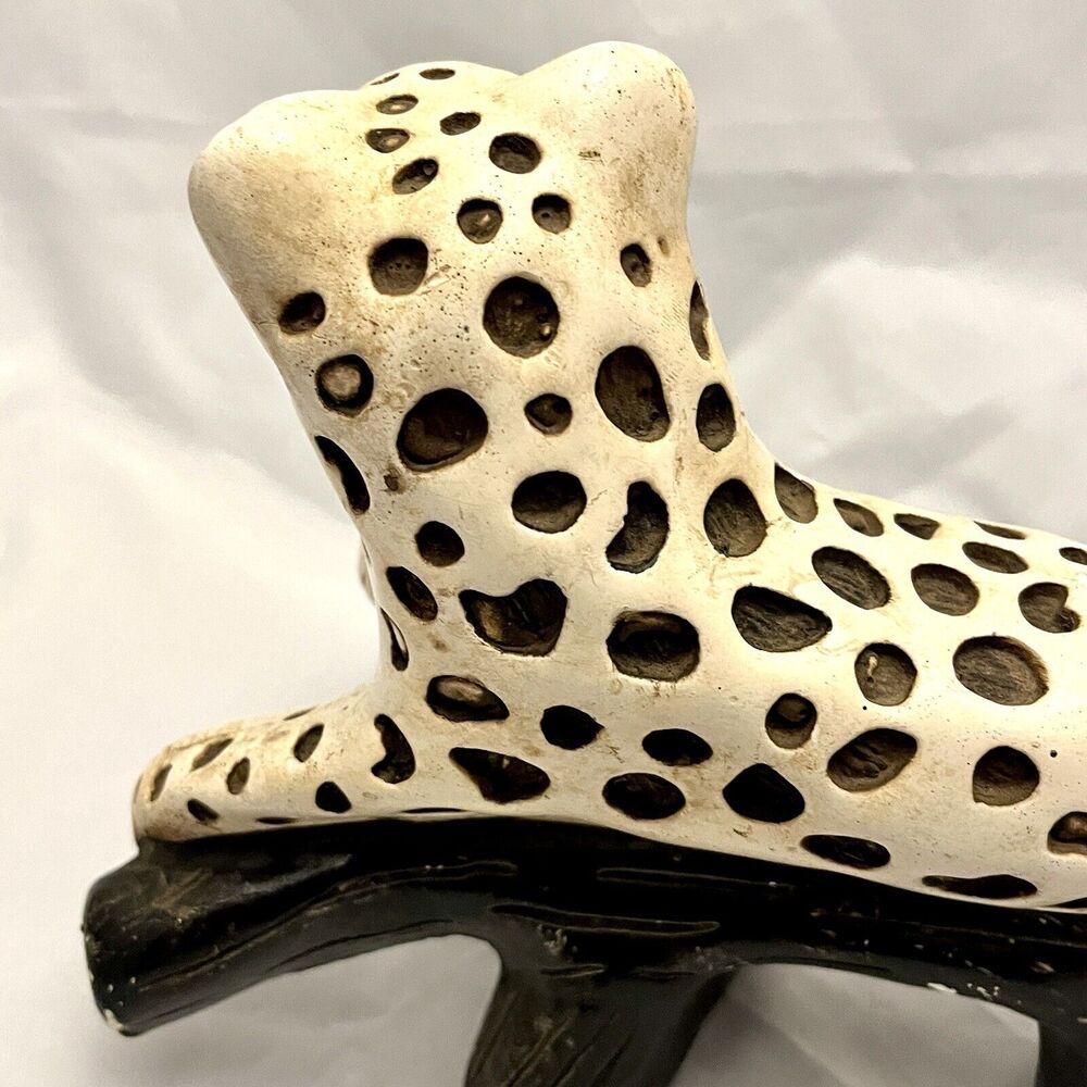MCM Chalkware/Plaster Large Leopard Table Figure Statue Made in Mexico - Picture 6 of 12